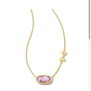 🎀Kendra Scott Love Shack Fancy Elisa purple iris illusion gold bow necklace🎀